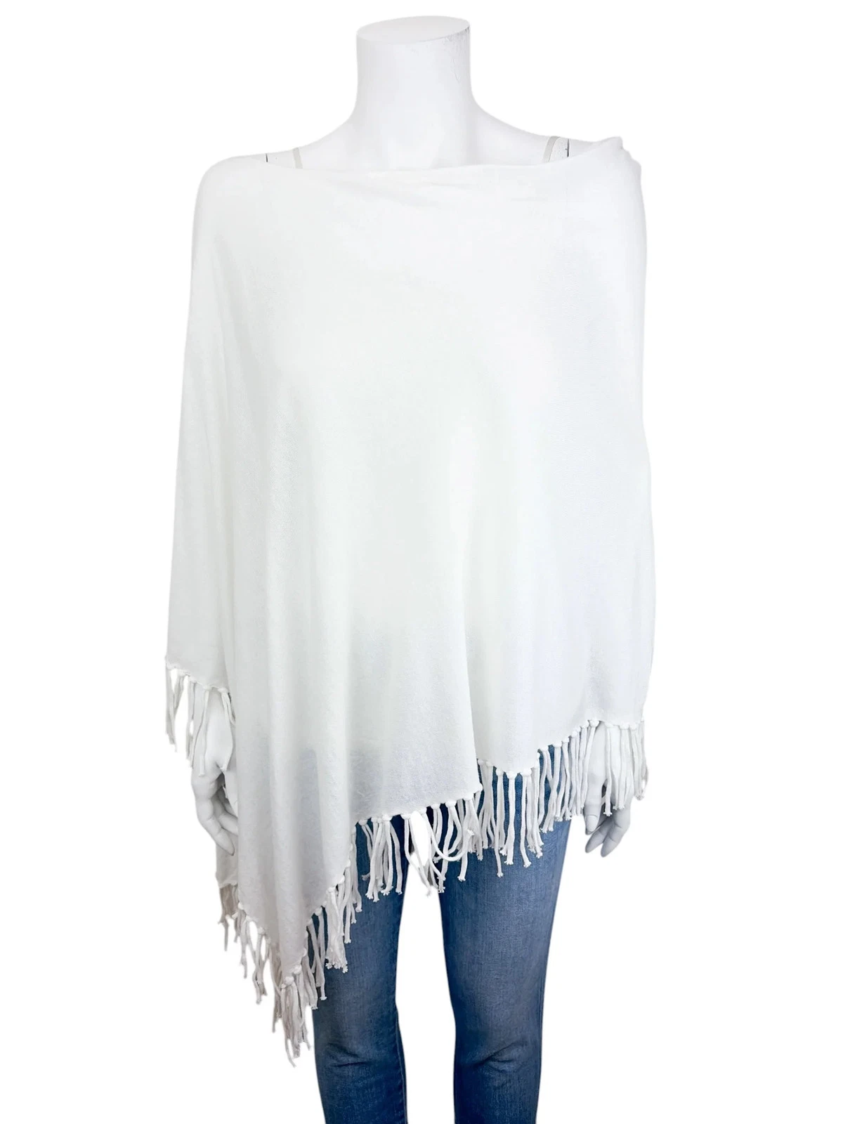 Minnie Rose Women's Boatneck Cotton Sweater Poncho Wrap White One Size
Opens in a new window or tab