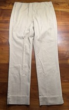 J. Jill Women s Brown Essential Cotton Stretch Pants Straight Zip Pockets Sz 12
