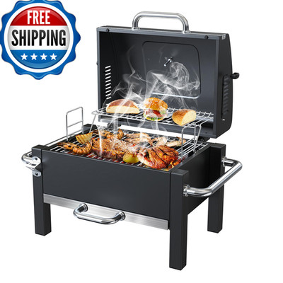 Bbqcuker Portable Charcoal Grill Warming Rack Tabletop Charcoal Grill Small Bbq