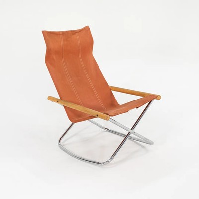 ★超超希少品★2脚セット A&E SYSTEMS Chair ビンテージ チェア 1970s Takeshi Nii Nychair X Rocking Lounge Chair in Beech, Canvas