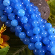 8MM Blue South America Topaz Gemstone Round Loose Beads 15'' AAA Top Grade