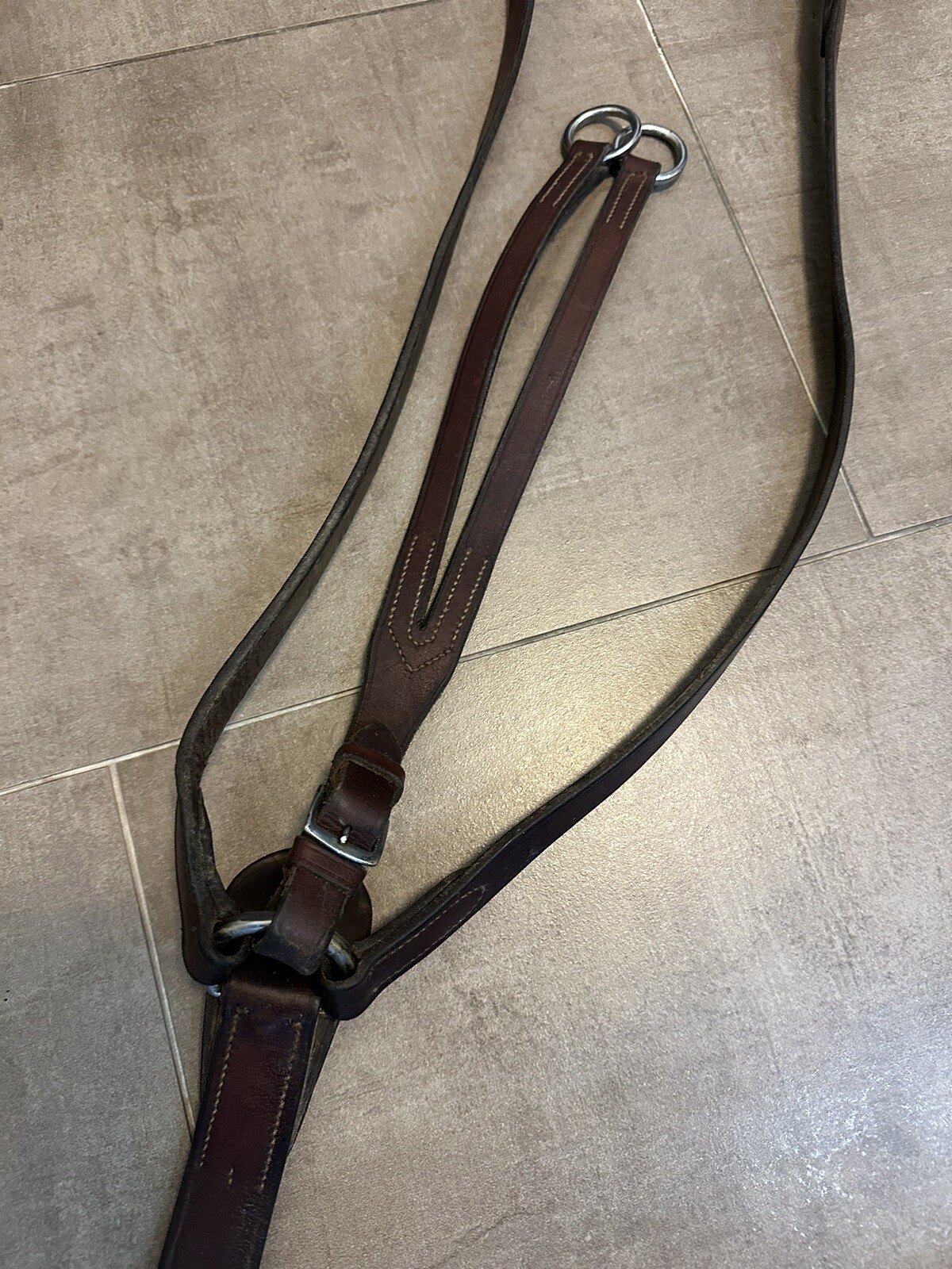 Horse Tack Leather English Breastplate Running Martingale