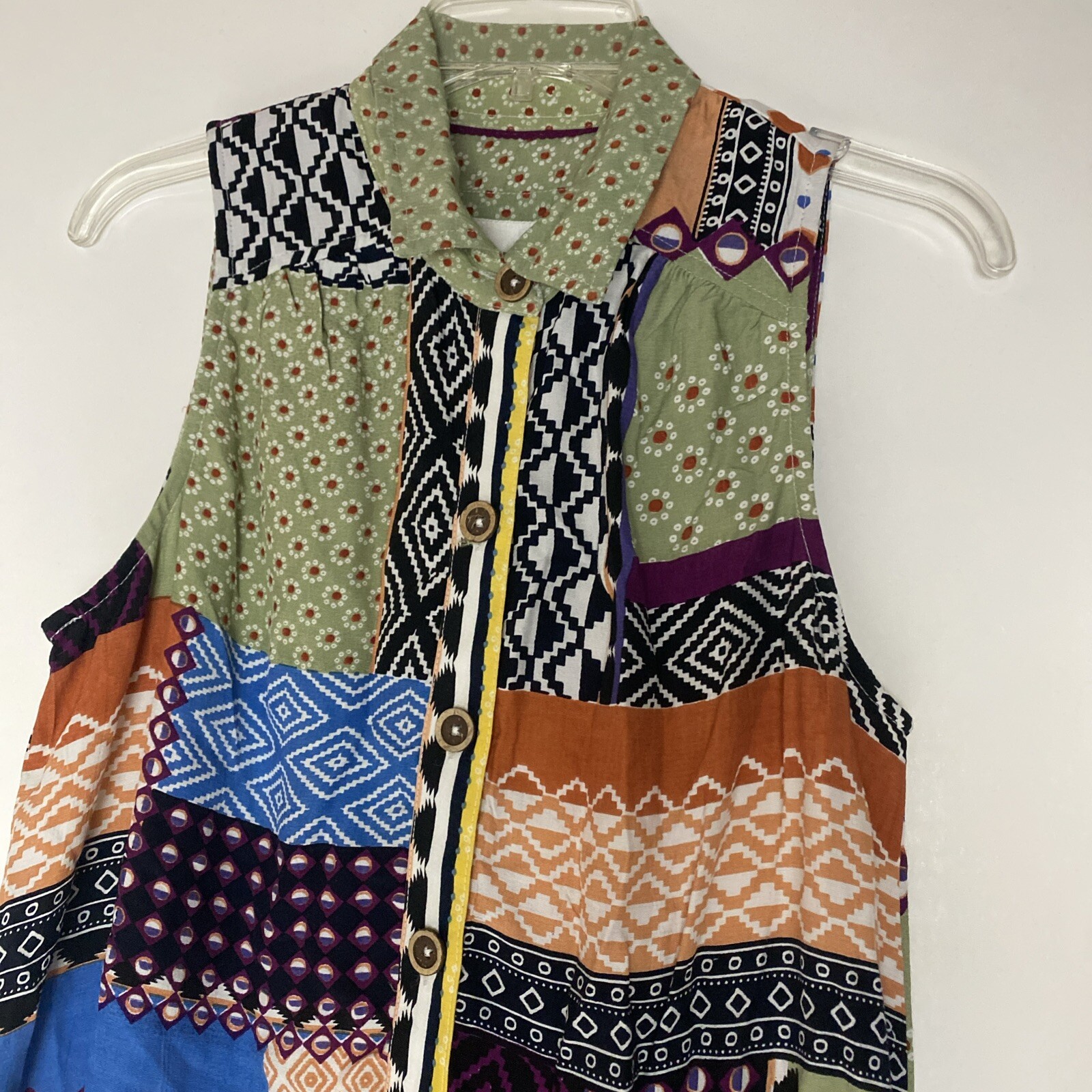 Anthropologie Multicolor Patchwork Style Sleevele… - image 4