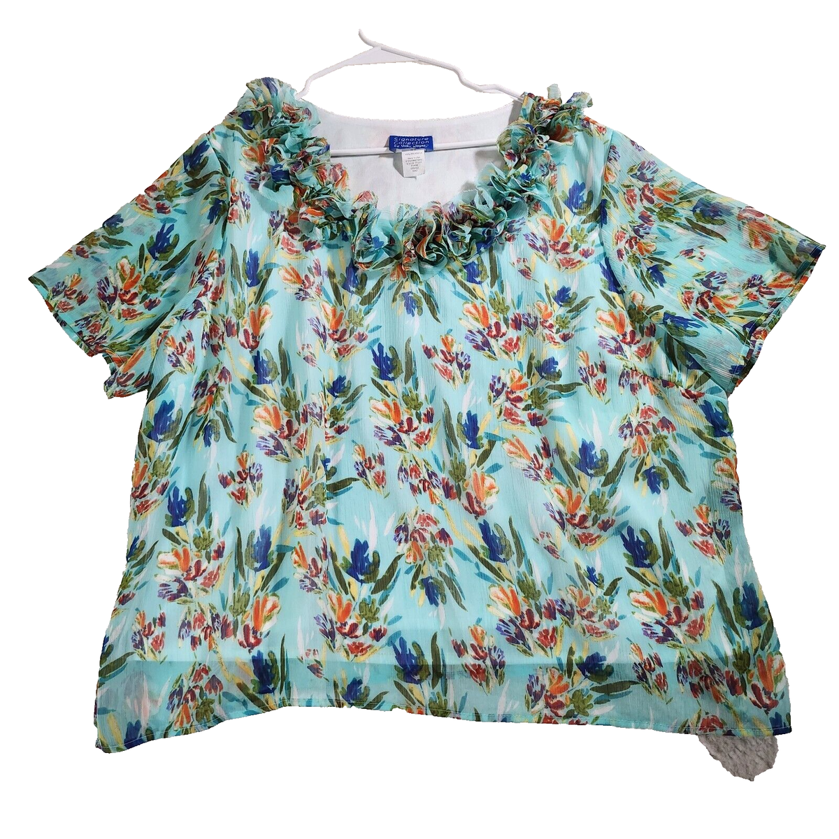 Vicki Wayne Signature Collection Top Women 22W Green Floral