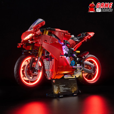 LED Light Kit for LEGO Ducati Panigale V4 S Motorcycle  42202 (Remote + Sound)