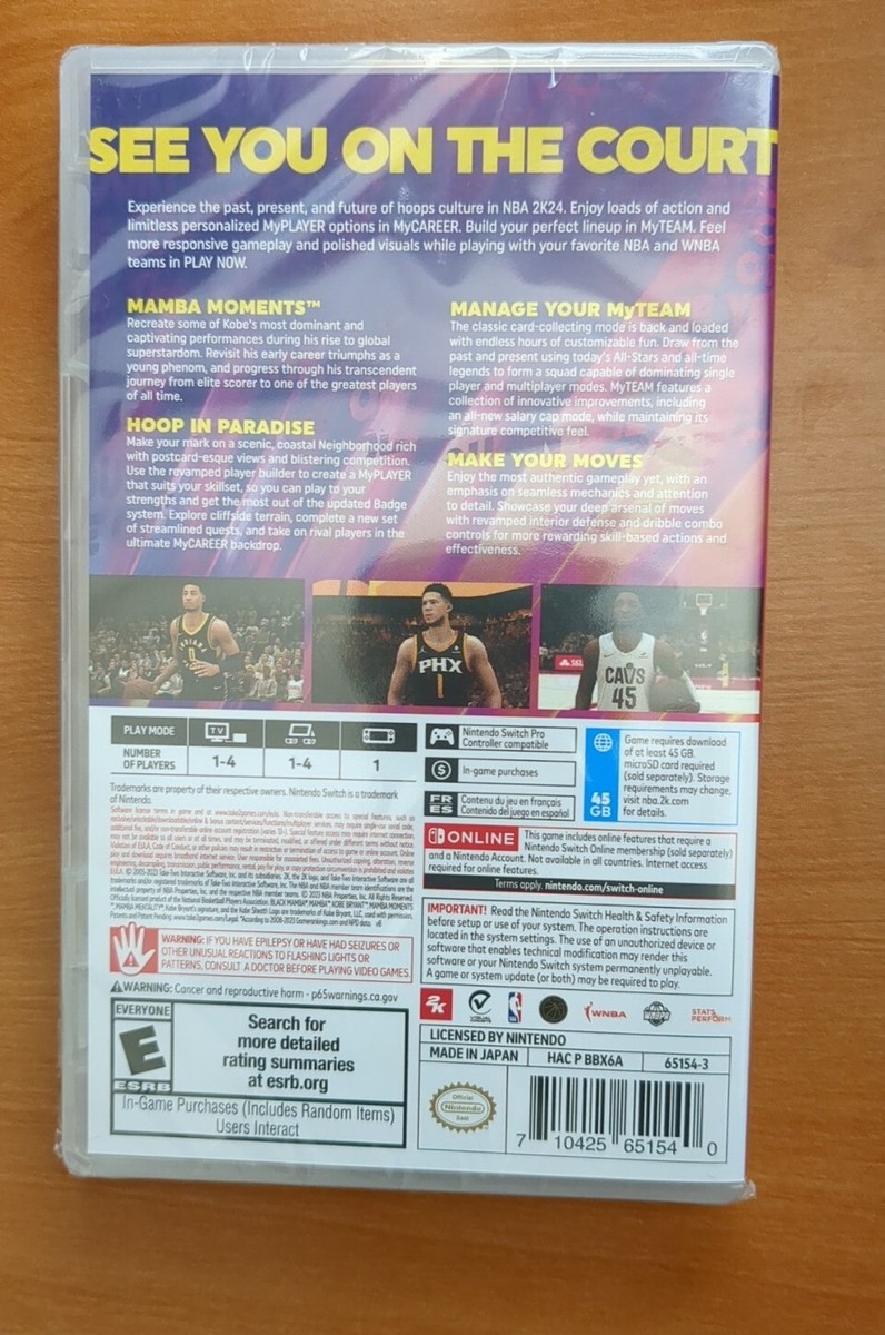 NBA 2k 24 Kobe Bryant Edition - Nintendo Switch Basketball Game