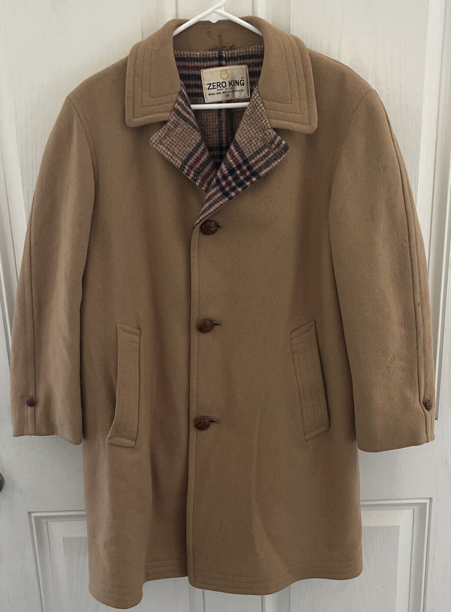 Zero King Vintage Wool 3 Button Overcoat Car Coat Men's 38 Zero King Vintage Wool 3 Button Overcoat Car Coat Men's 38