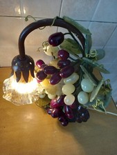 Lampada tulipano scultura vintage 1 luce uva pietra naturale table lamp 70's