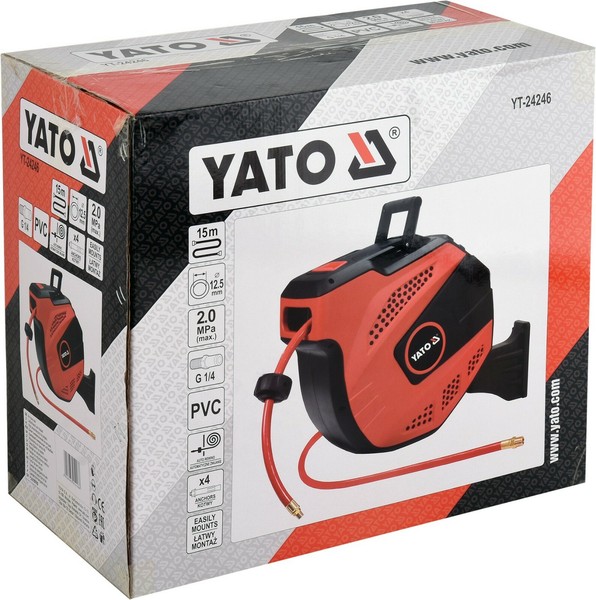 "Yato Druckluft Schlauchtrommel 1/4\" 12,5Mm Automatik Schlauchaufroller 15M Spule"-image