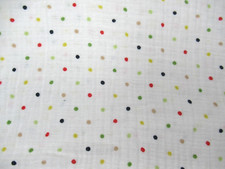 Baby Blanket Cotton Muslin white multi colored polka dots tan red yellow green