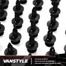 50X BLACK LONGER PREMIUM TRIM PANEL FIXING CLIPS VAN CARPETING LINING UNIVERSAL