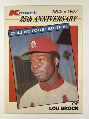 Lou Brock #13 1987 Topps Kmart 25th Anniversary Baseball's Stars of the Decade