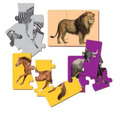 Three-Piece Puzzles - Educational Toy for Toddlers, Problem Solving, Hand-Eye