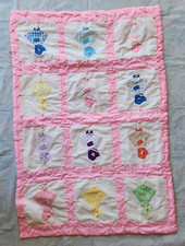 Vintage Sun Bonnet Sue Quilt Beautiful Handmade Crib Baby Blanket 45"x30"
