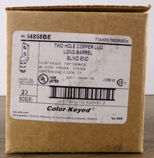 Box of 20 ABB 54858BE 2-Hole Copper Compression Lug Long Barrel, New S5