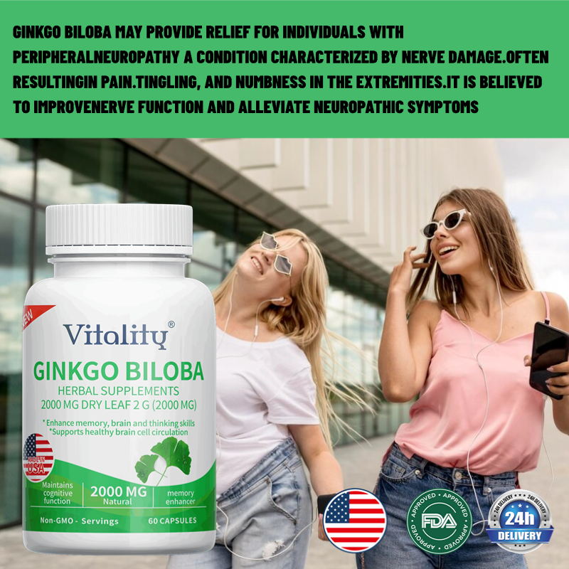 Complément Ginkgo Biloba 2000 Mg - 60 Gélules - Mémoire & Concentration - Valable Jusqu'à 03/2027