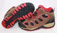 NEW Boys Kids Youth MERRELL Hilltop Ventilator Mid Brown Red Boots Sneaker Shoes