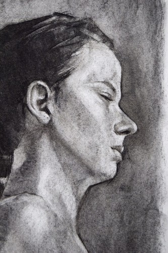 Portrait Study #3 - A4 - Original Charcoal Drawing on 150gsm paper (not a print) - Photo 4 sur 4