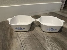 Pair Of Corning Ware Blue Cornflower P-43-B 2-3/4 Cup No Lid Vintage Made in USA