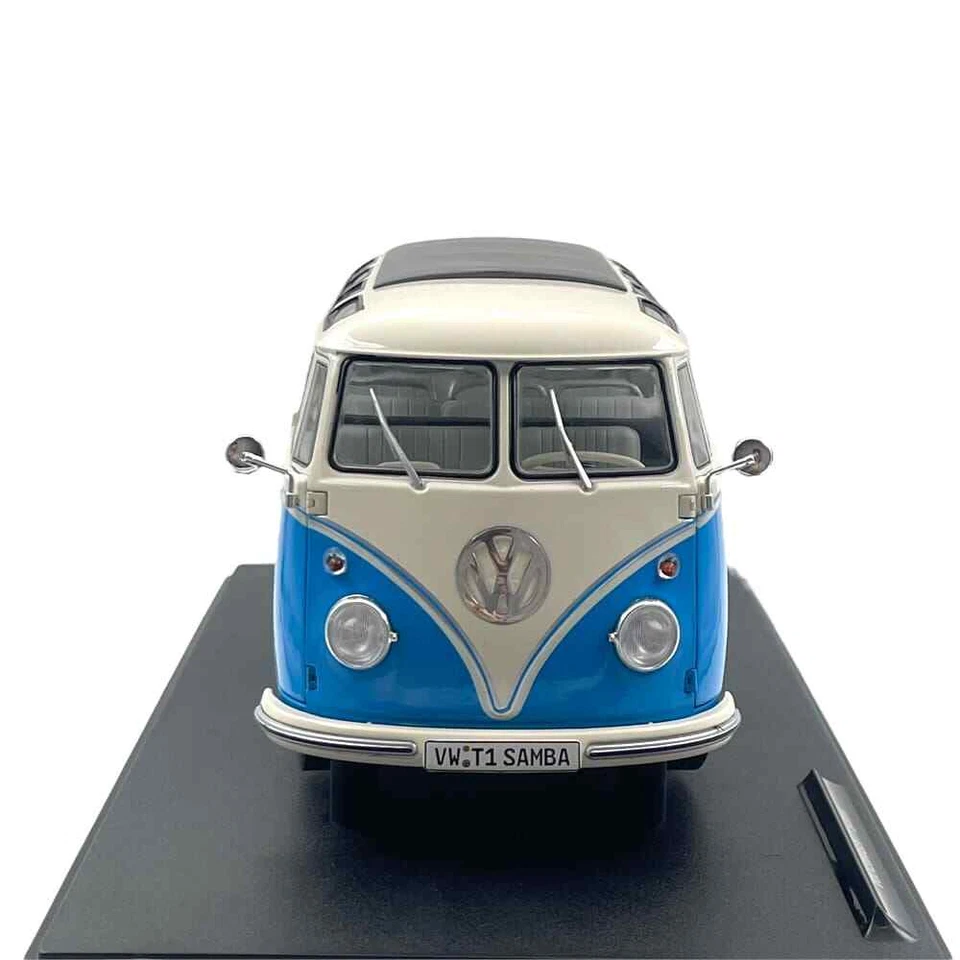 Modellino Auto Solido 1/18 Volkswagen T1 Samba 1962 Blue/White - Immagine 2 di 4