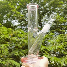 8" Pink Glass Bong Heavy Thick Water Pipe Smoking Hookah Classic Beaker Bubbler