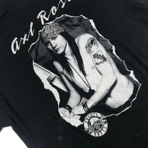 Axl Rose Guns N' Roses Vtg 80s 90s ~ Touch of Gold Tee T Shirt Adult L ~ STAINS