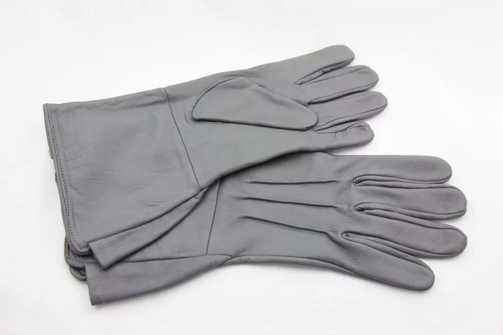 Long grey clearance leather gloves