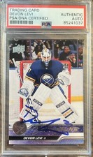 Devon Levi Signed 23-24 Upper Deck Young Guns RC PSA/DNA AUTO Buffalo Sabres