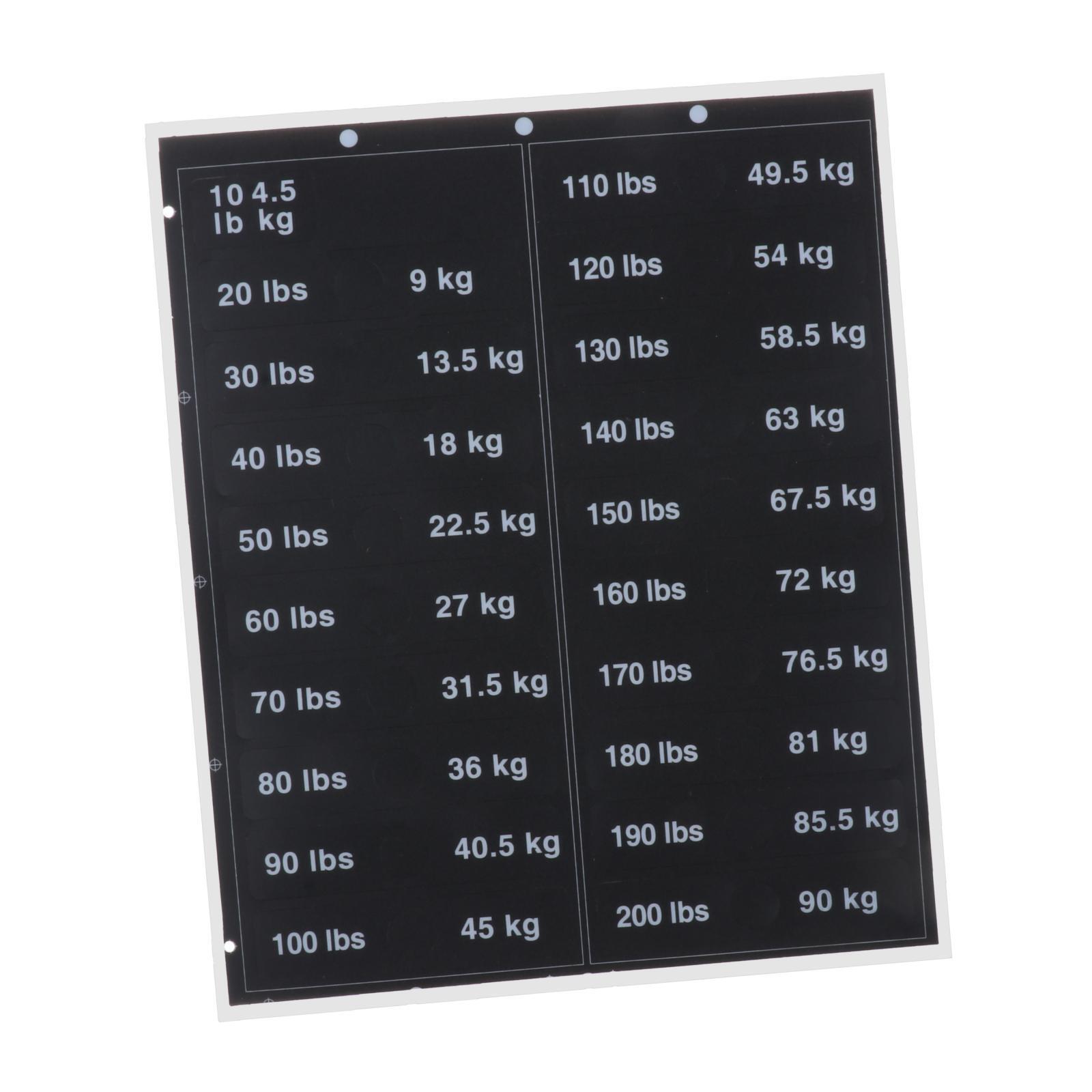 Weight Stickers, Weight Stack Labels, Fitness Equipment Weight Tags ...