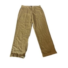 Lands End Pants Mens Sz 35 Traditional Fit Straight Leg Tan Khaki Casual Flat