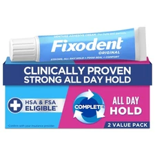 Fixodent Complete Original Denture Adhesive Cream, 2.4 oz, Pack of 2