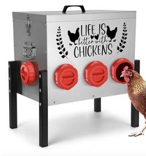 TGEYD 50LB Automatic Chicken Feeder 8 Port No Waste Poultry Bin