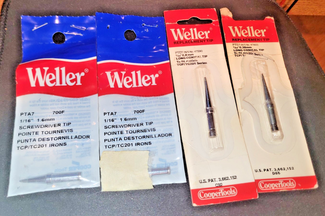 2 Weller PTA7, 1 PTO7, 1 PTS7 Soldering Tip for WTCP STATION 4 total