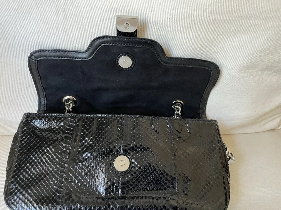 Bolso sin asas para mujer Rafe New York genuino cadena pitón bolso sin asas de hombro Foto 4 de 4