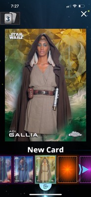 Star Wars Card Trader Chrome Sapphire Legendary 50CC Gold Adi Gallia