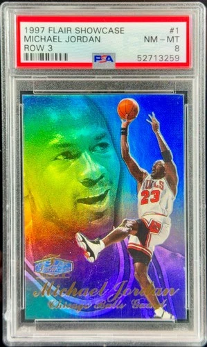 1997 Flair Showcase Michael Jordan Row 3 #1 Chicago Bulls PSA 8 NM-MT