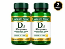  2 Pack Nature  s Bounty D3 50mcg 2000iu 240ct Ea. Expires: 05-2028 M31