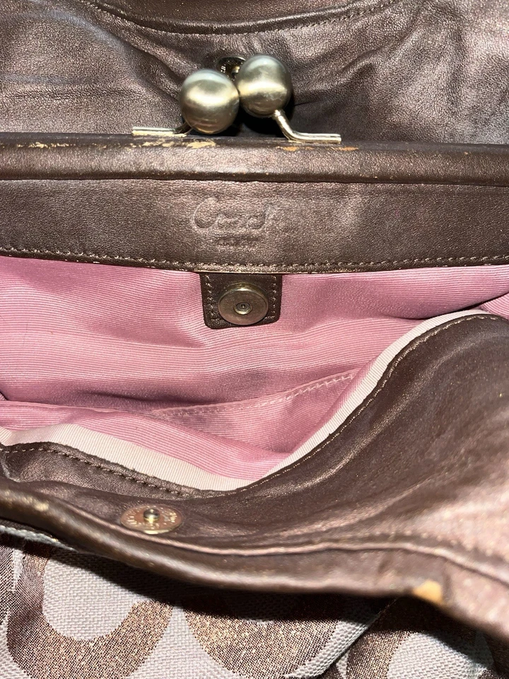 Сумочка Coach Madison OP розовое золото Y2K кожа медь б/у в отличном состоянии - Изображение 4 из 4