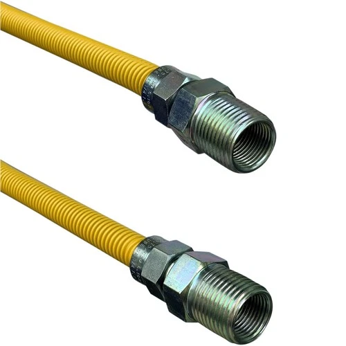Jones Stephens 5/8 OD (1/2 ID) X 72 Gas Connector, Yellow Coated Corrugated Stai - Picture 1 of 2