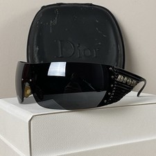 Occhiali da sole Christian Dior by John Galliano bici 4 grandi logo maschera scudo oversize