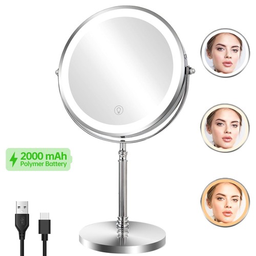 Schminkspiegel Kosmetikspiegel Rasierspiegel 10Fach LED beleuchtet Vergrößerung. - Bild 3 von 12