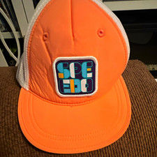 Speedo Unisex Kids Trucker Hat Orange/White Polyester Mesh Adjustable 1 SZ