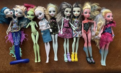 Monster High Doll Lot Of 8 For Parts Repair Or Customization Peri Pearl Frankie