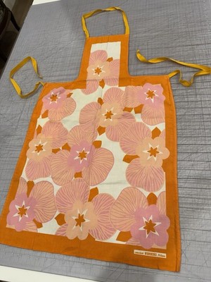 VINTAGE Zucchi creazioni MCM mod colors floral print linen apron Milano Italy