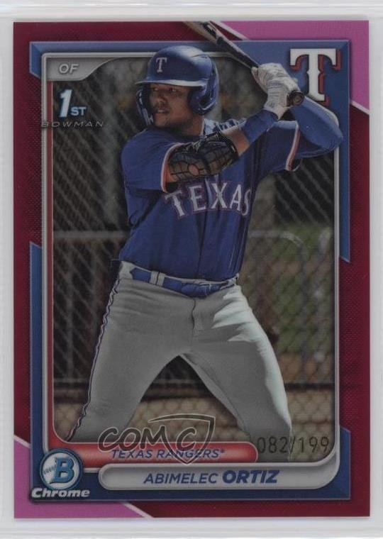 2024 Bowman Chrome Prospects Fuchsia Refractor 82/199 Abimelec Ortiz #BCP-16 7i6