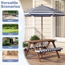 Kids Picnic Table with Removable & Adjustable Umbrella