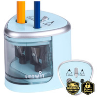 Elektrischer Bleistiftspitzer Doppelloch FüR 6-12Mm No.2 Buntstifte Blau Schule