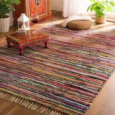 Chindi Rag Rug 100% Cotton Handmade Recycled Multicoloured Woven Floor Mat