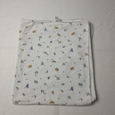 Vintage Carters JOHN LENNON Flannel Receiving Baby Crib Blanket White Animals
