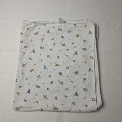 Vintage Carters JOHN LENNON Flannel Receiving Baby Crib Blanket White Animals